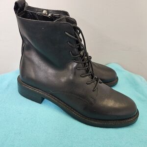 Sam Edelman Black Lace-Up Ankle Boots Women Size 7.5